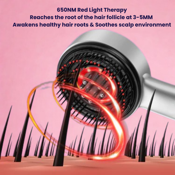 The BloomyLUX™  4 in 1 SMART SCALP THERAPY BRUSH