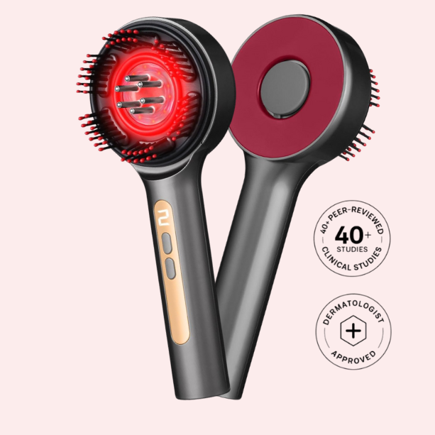 The BloomyLUX™  4 in 1 SMART SCALP THERAPY BRUSH