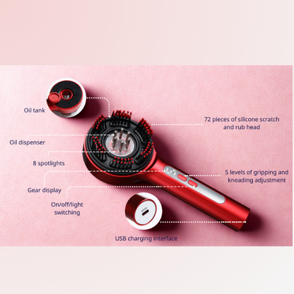The BloomyLUX™  4 in 1 SMART SCALP THERAPY BRUSH